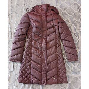 Kenneth Cole Women's Dark Ŕoast Faux Fur Trim Hooded Puffer Coat/NWOT, Size XS